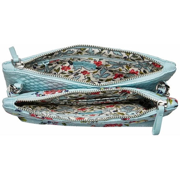 Vera Bradley Iconic RFID Crossbody Ikat Bouquet & Coin Purse Water Bouquet NWT - Picture 8 of 9